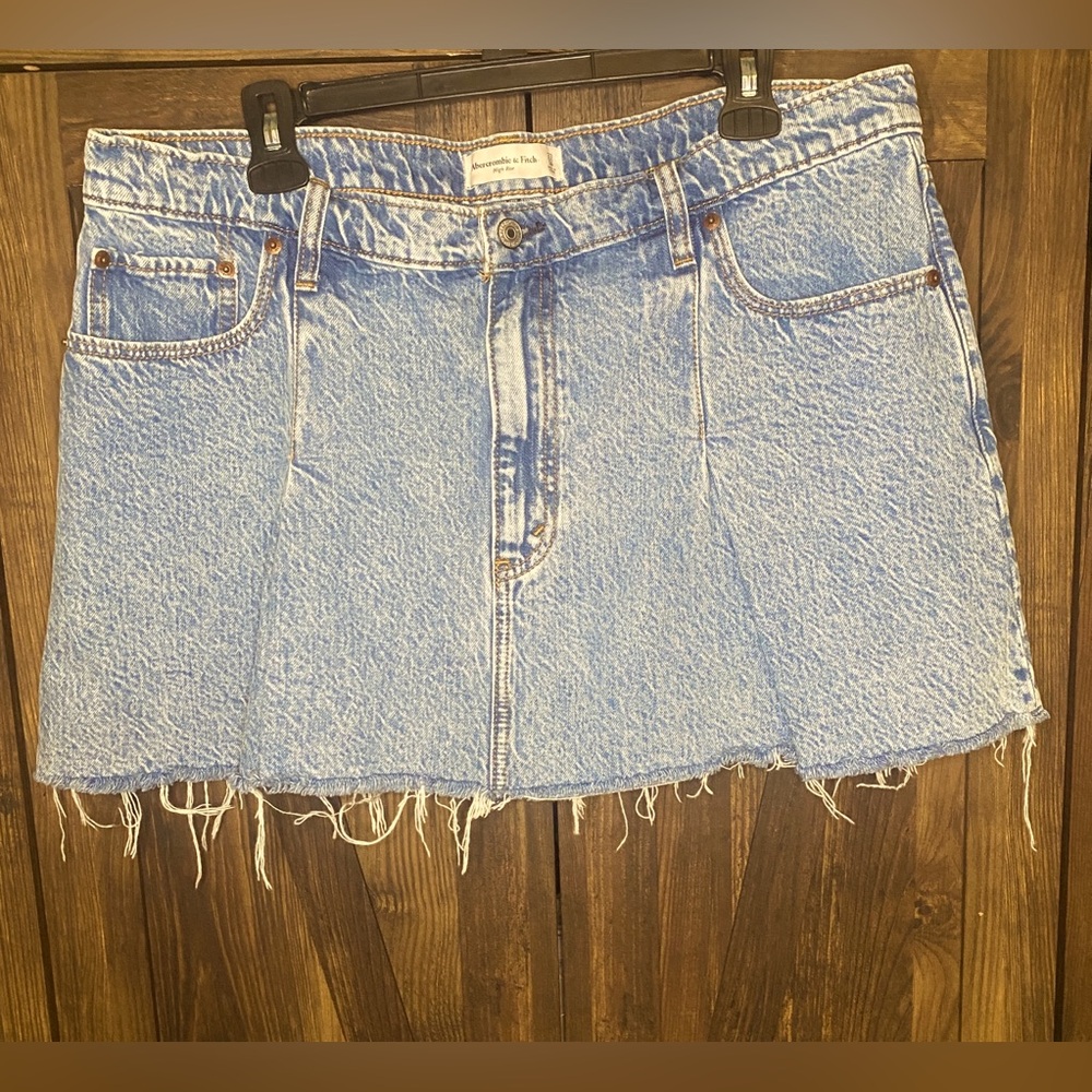 Abercrombie & Fitch Frayed Jean Skirt